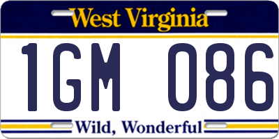 WV license plate 1GM086