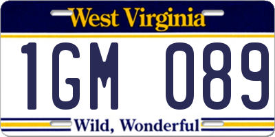 WV license plate 1GM089