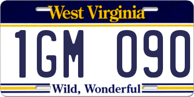 WV license plate 1GM090