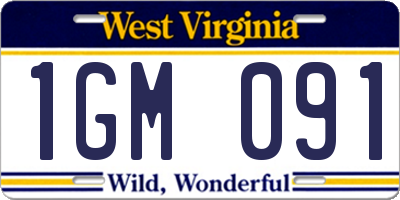 WV license plate 1GM091