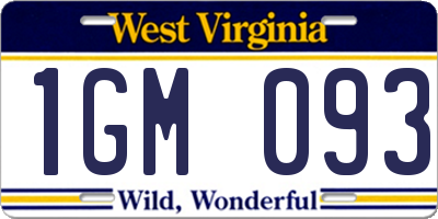 WV license plate 1GM093