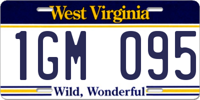 WV license plate 1GM095