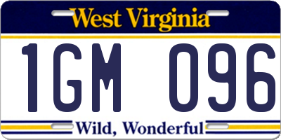 WV license plate 1GM096