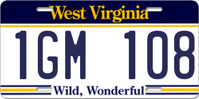 WV license plate 1GM108