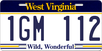 WV license plate 1GM112