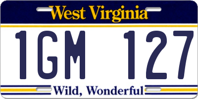 WV license plate 1GM127