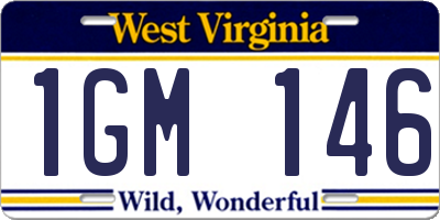 WV license plate 1GM146
