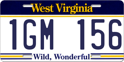 WV license plate 1GM156