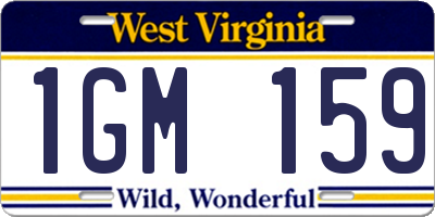 WV license plate 1GM159