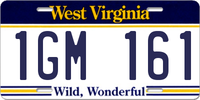 WV license plate 1GM161