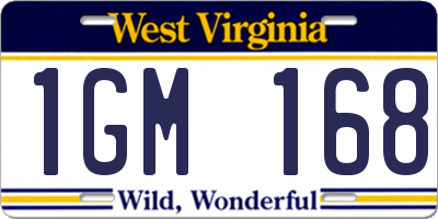 WV license plate 1GM168