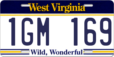 WV license plate 1GM169