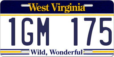WV license plate 1GM175
