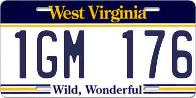 WV license plate 1GM176