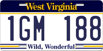 WV license plate 1GM188