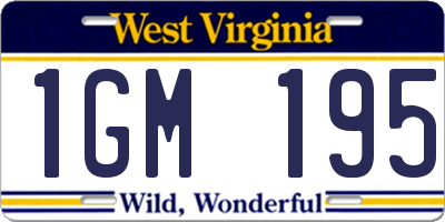WV license plate 1GM195