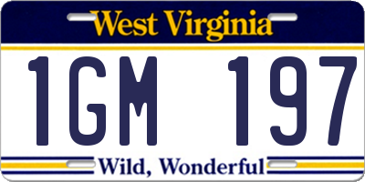 WV license plate 1GM197