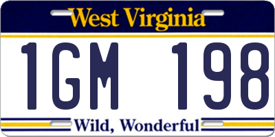 WV license plate 1GM198