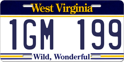 WV license plate 1GM199