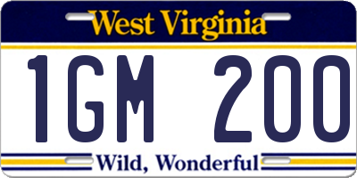 WV license plate 1GM200