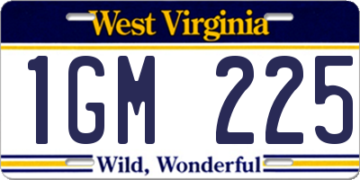 WV license plate 1GM225