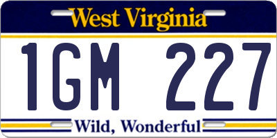 WV license plate 1GM227