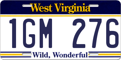 WV license plate 1GM276