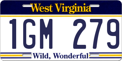 WV license plate 1GM279
