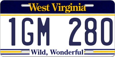 WV license plate 1GM280