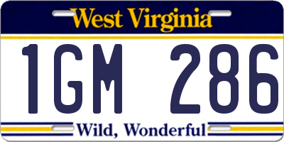 WV license plate 1GM286