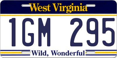 WV license plate 1GM295