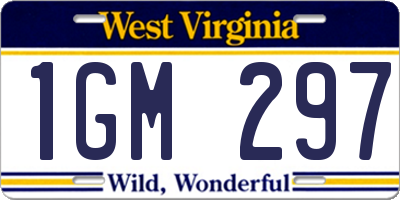 WV license plate 1GM297