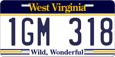 WV license plate 1GM318