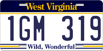 WV license plate 1GM319