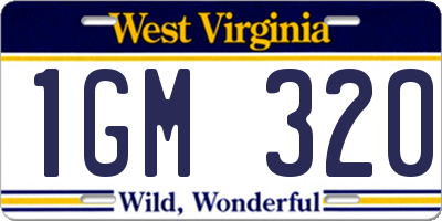 WV license plate 1GM320