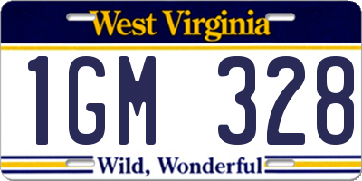 WV license plate 1GM328
