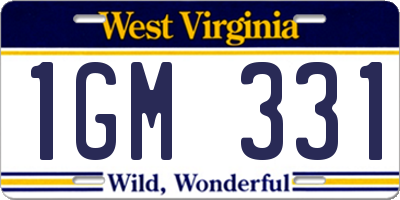 WV license plate 1GM331