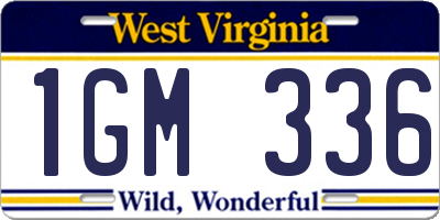 WV license plate 1GM336
