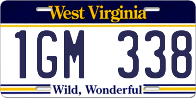 WV license plate 1GM338