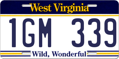 WV license plate 1GM339