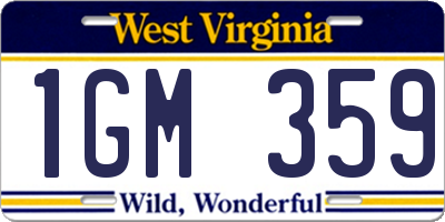 WV license plate 1GM359