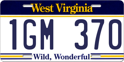 WV license plate 1GM370
