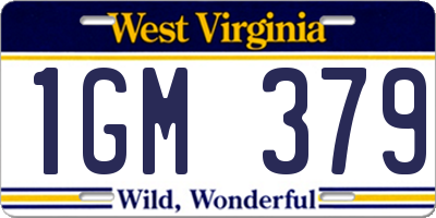 WV license plate 1GM379