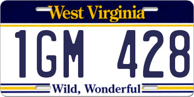 WV license plate 1GM428