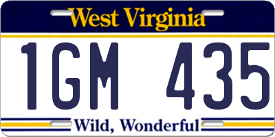 WV license plate 1GM435