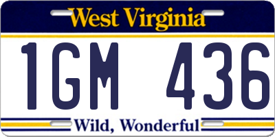 WV license plate 1GM436