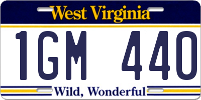 WV license plate 1GM440