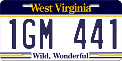 WV license plate 1GM441