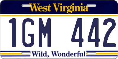 WV license plate 1GM442