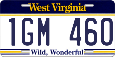 WV license plate 1GM460